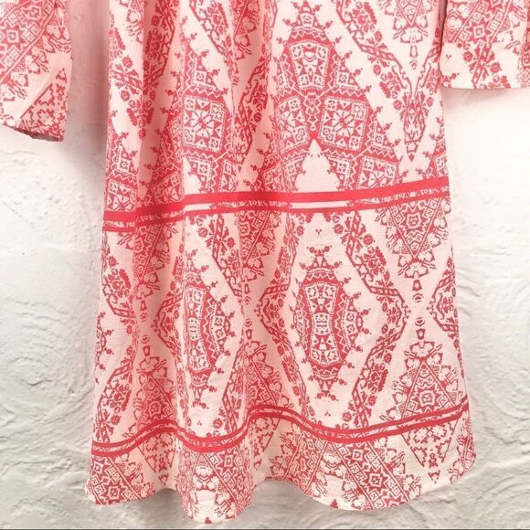 Heartsoul Red White Ethnic Print boho Tunic Blouse - Picture 6 of 10